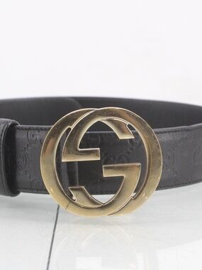 Gucci GG Interlocking Buckle Guccissima Leather Belt 80 32